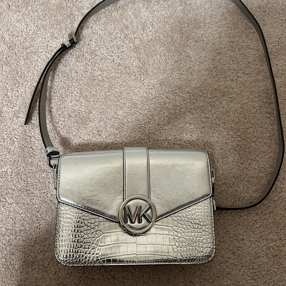 Michael Kors Silver Crossbody Bag